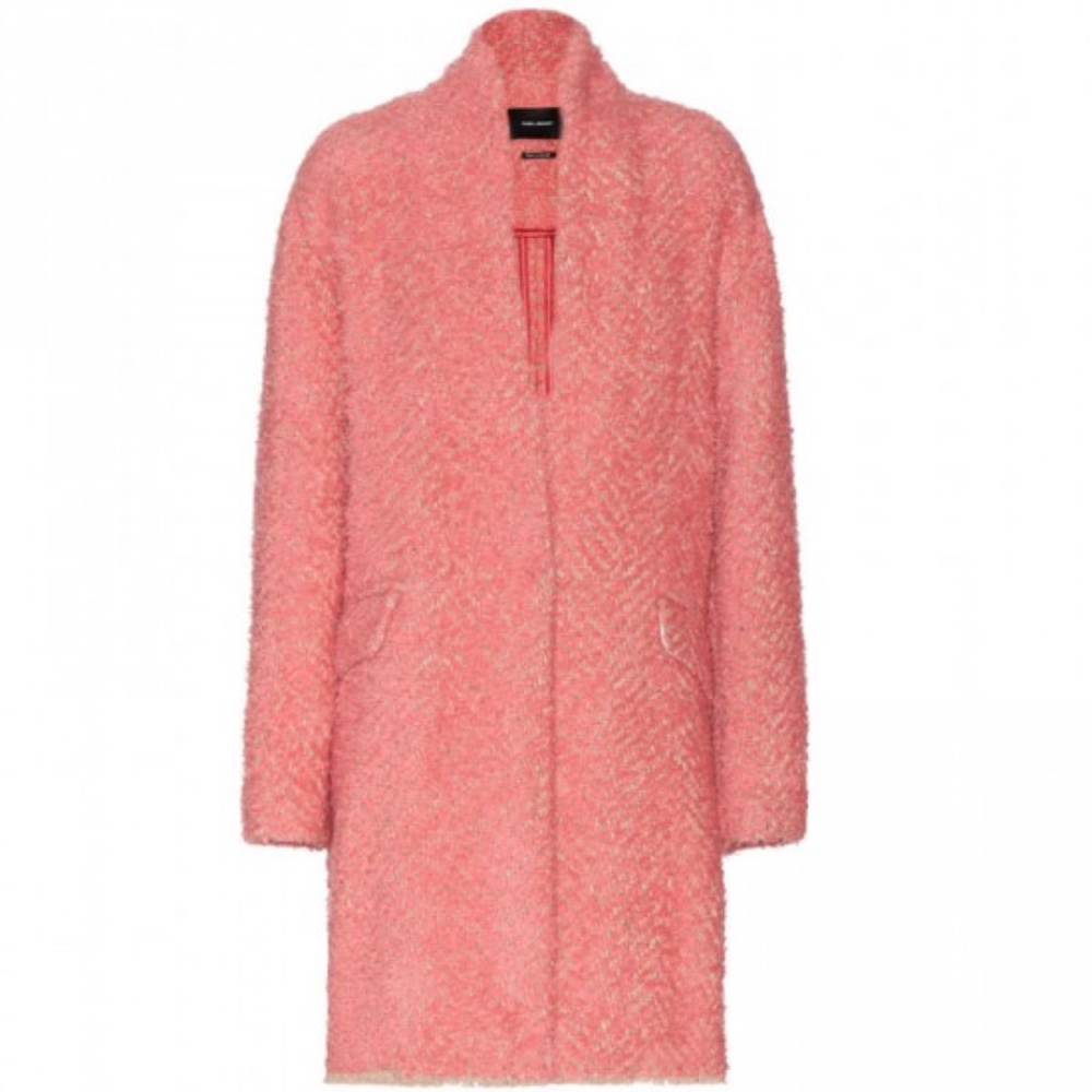 Isabel Marant Pink Textured Gabriel Coat Size 40